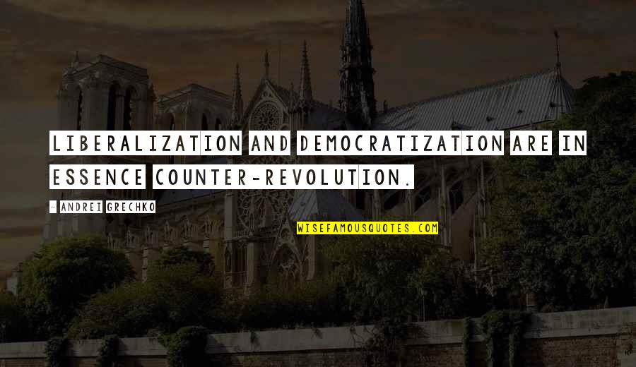 Sslc Exam Quotes By Andrei Grechko: Liberalization and democratization are in essence counter-revolution.