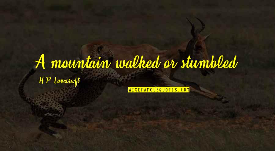 Sster Quotes By H.P. Lovecraft: A mountain walked or stumbled.