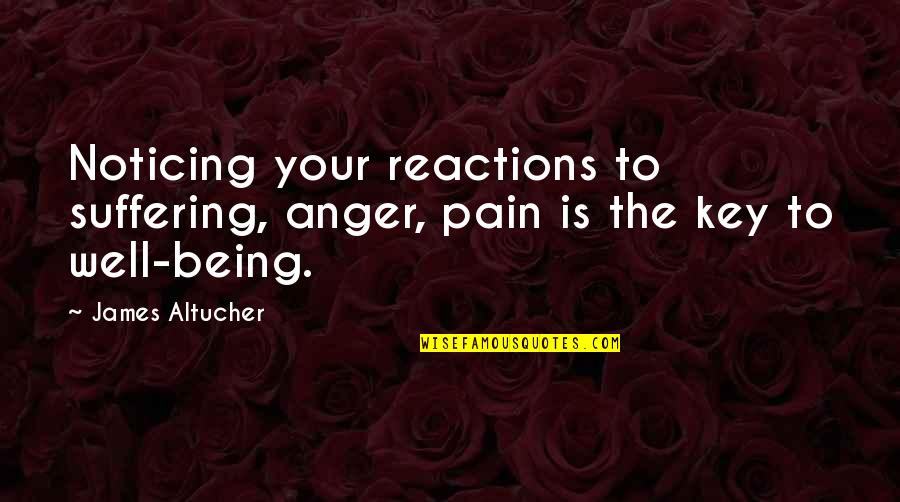 St Andrew Quote Quotes By James Altucher: Noticing your reactions to suffering, anger, pain is