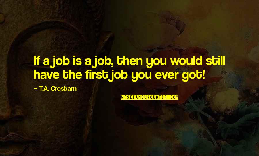 St Augustine The Man Quotes By T.A. Crosbarn: If a job is a job, then you
