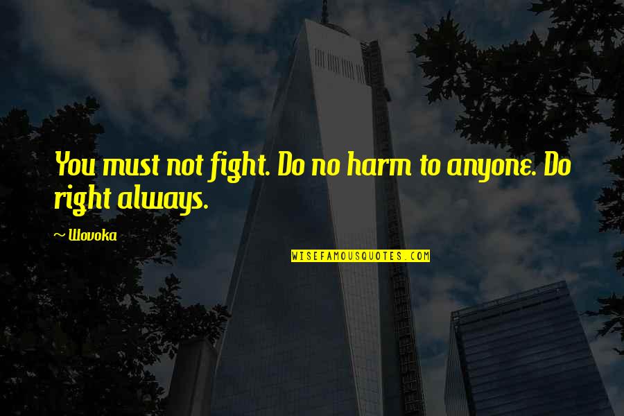 St Barts Quotes By Wovoka: You must not fight. Do no harm to