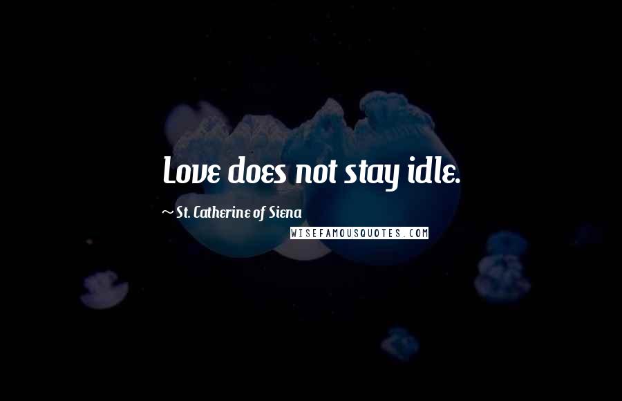 St. Catherine Of Siena quotes: Love does not stay idle.