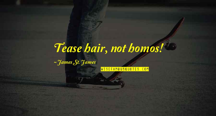St.cecily Quotes By James St. James: Tease hair, not homos!