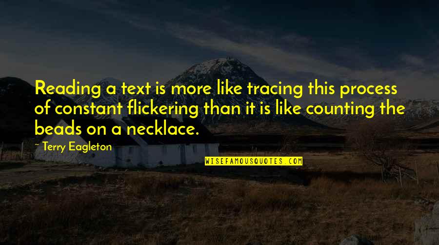 St Helen Quotes By Terry Eagleton: Reading a text is more like tracing this