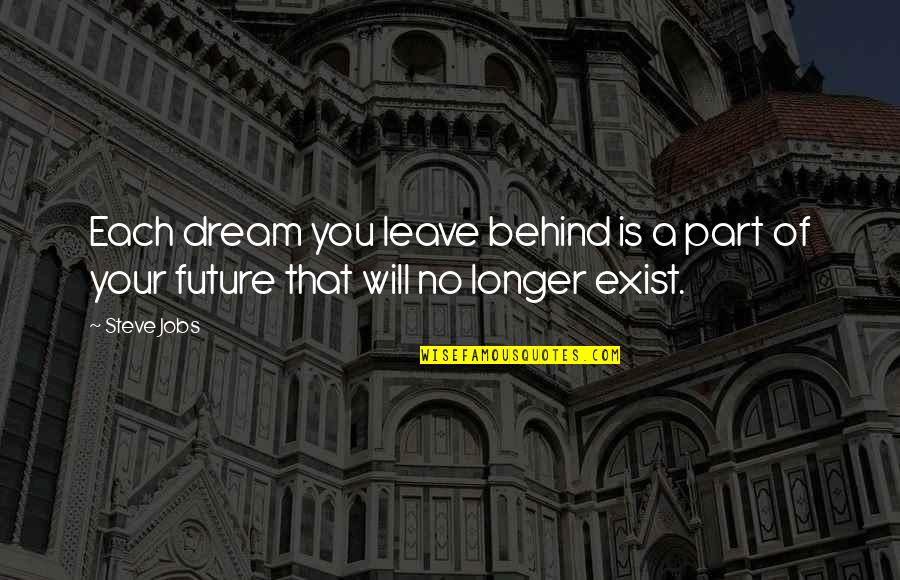 St Ignatius Of Antioch Quotes By Steve Jobs: Each dream you leave behind is a part