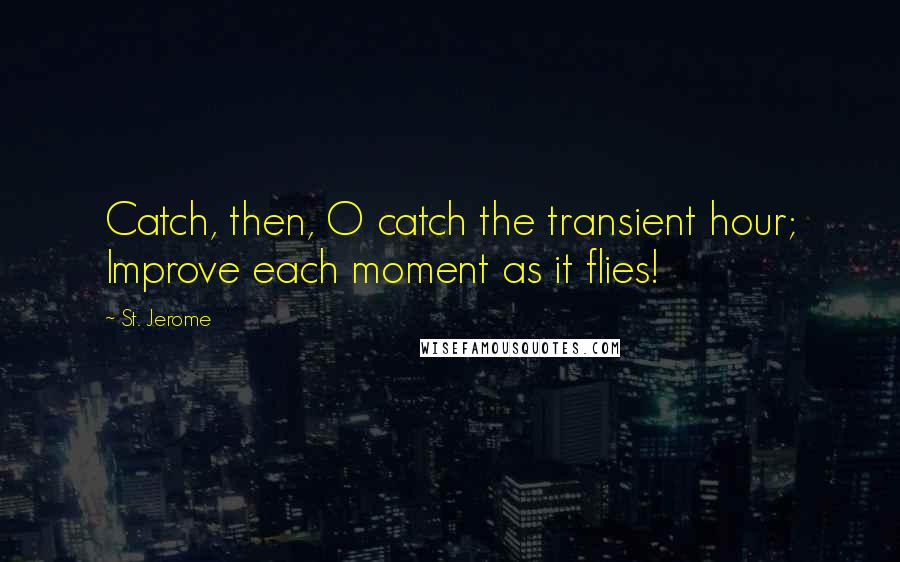 St. Jerome quotes: Catch, then, O catch the transient hour; Improve each moment as it flies!