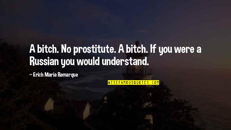 St Patricks Day Day Quotes By Erich Maria Remarque: A bitch. No prostitute. A bitch. If you