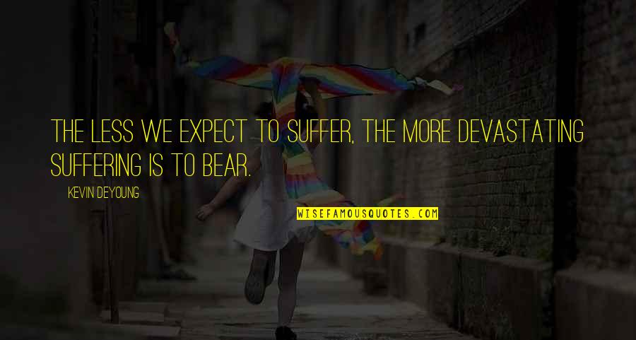 Stabiliser Quotes By Kevin DeYoung: The less we expect to suffer, the more