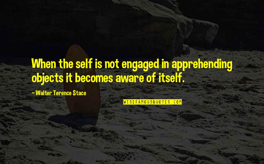 Stace Quotes By Walter Terence Stace: When the self is not engaged in apprehending