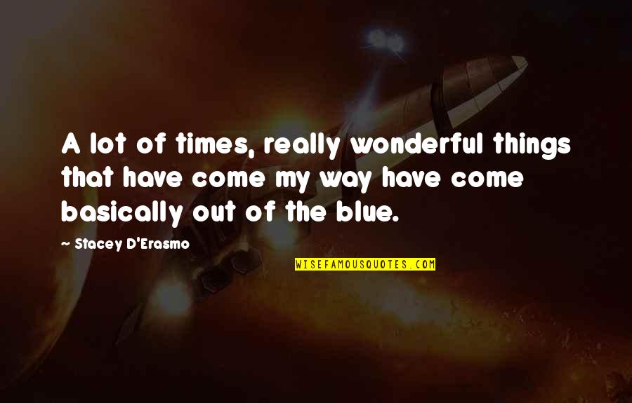 Stacey D'erasmo Quotes By Stacey D'Erasmo: A lot of times, really wonderful things that