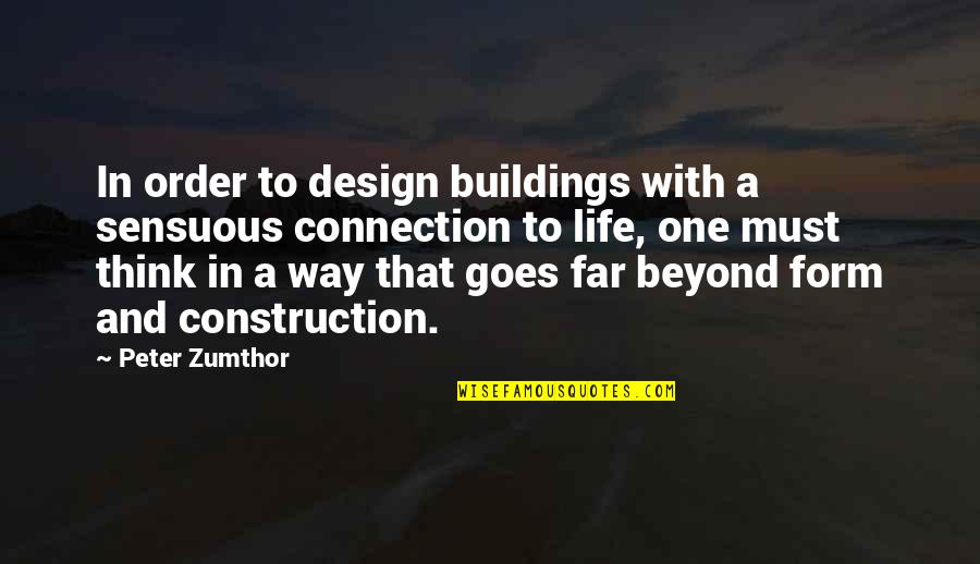 Stachowskis Georgetown Quotes By Peter Zumthor: In order to design buildings with a sensuous