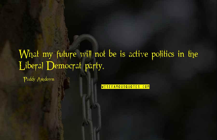 Stack Of Local History Books Quotes By Paddy Ashdown: What my future will not be is active