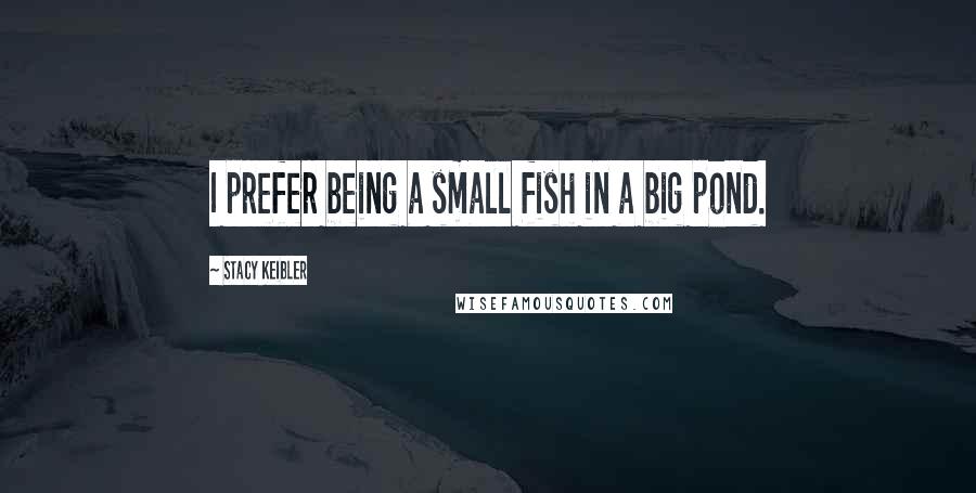 Stacy Keibler quotes: I prefer being a small fish in a big pond.