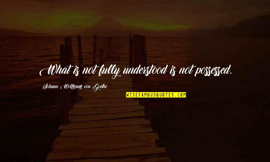 Stadenbon Quotes By Johann Wolfgang Von Goethe: What is not fully understood is not possessed. Stadenbon Quotes By Johann Wolfgang Von Goethe: What is not fully understood is not possessed.