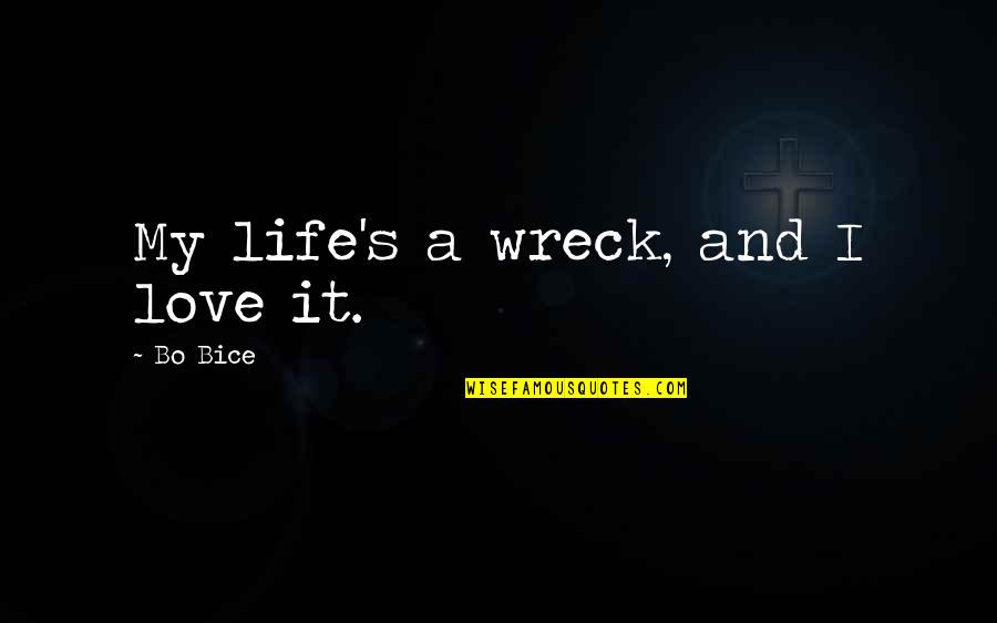 Stadthagen Marketplace Quotes By Bo Bice: My life's a wreck, and I love it. Stadthagen Marketplace Quotes By Bo Bice: My life's a wreck, and I love it.