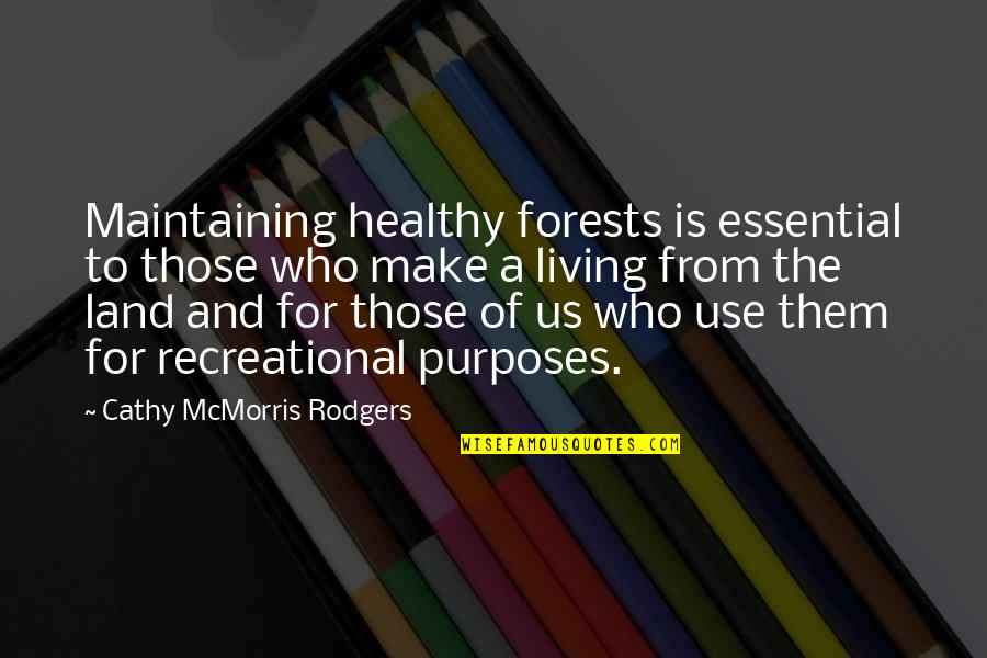 Staela Quotes By Cathy McMorris Rodgers: Maintaining healthy forests is essential to those who Staela Quotes By Cathy McMorris Rodgers: Maintaining healthy forests is essential to those who