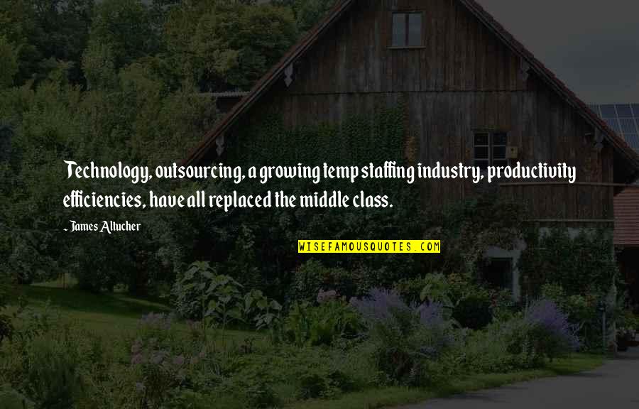 Staffing Quotes By James Altucher: Technology, outsourcing, a growing temp staffing industry, productivity