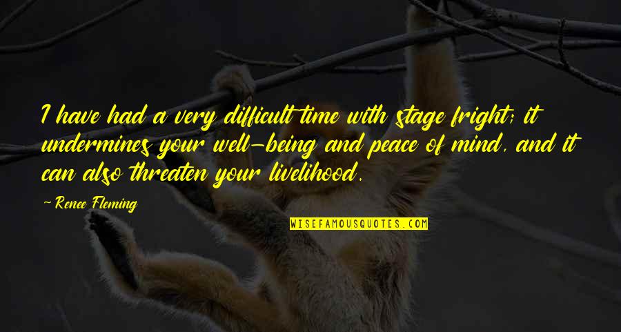 Stage Fright Quotes By Renee Fleming: I have had a very difficult time with Stage Fright Quotes By Renee Fleming: I have had a very difficult time with