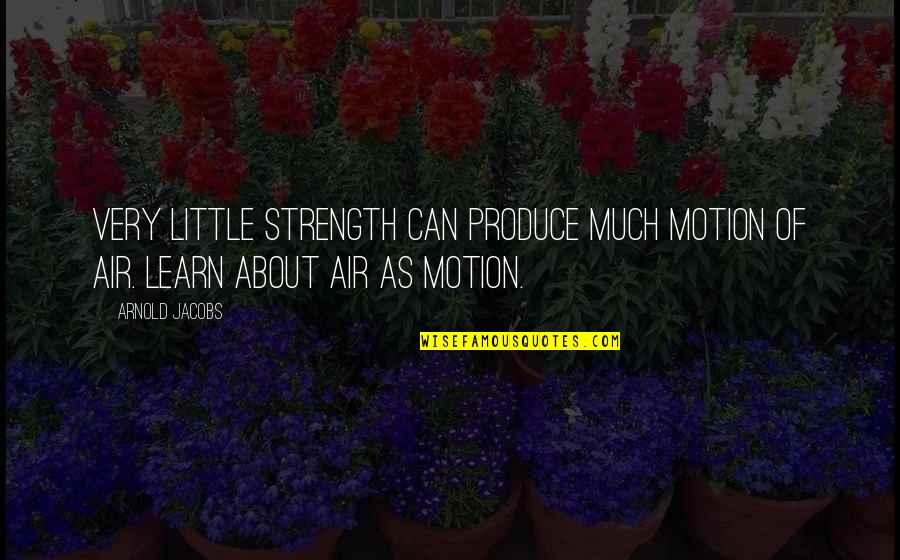 Staghorn Beetle Quotes By Arnold Jacobs: Very little strength can produce much motion of