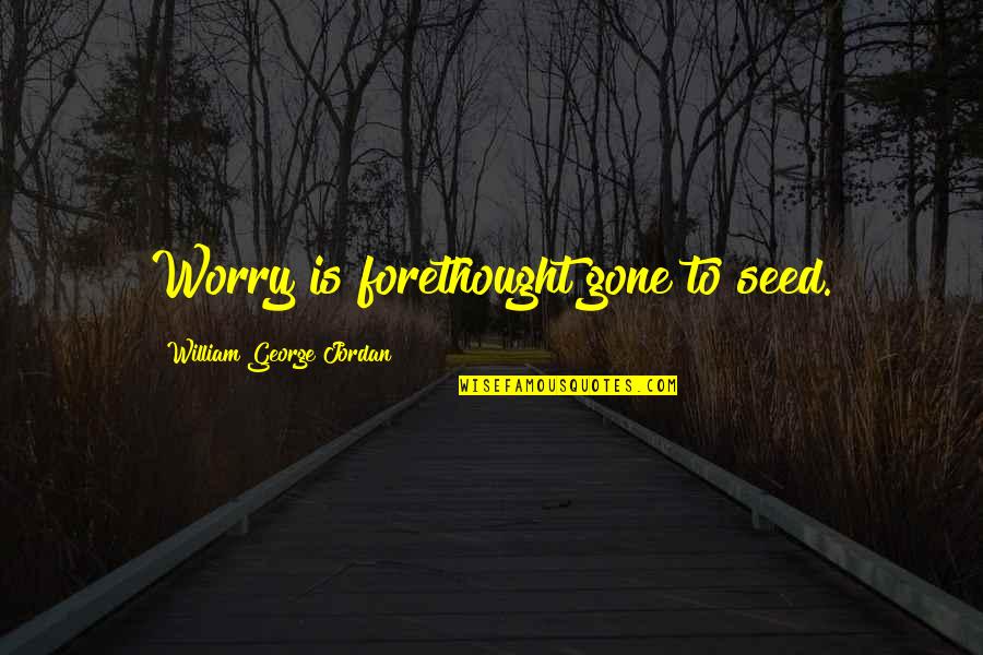 Stagnancy Quotes By William George Jordan: Worry is forethought gone to seed.