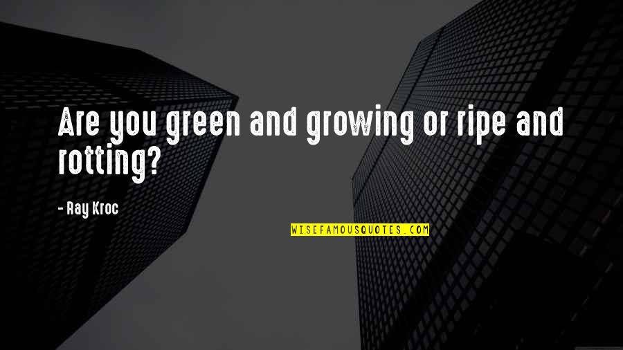 Stagnation Quotes By Ray Kroc: Are you green and growing or ripe and