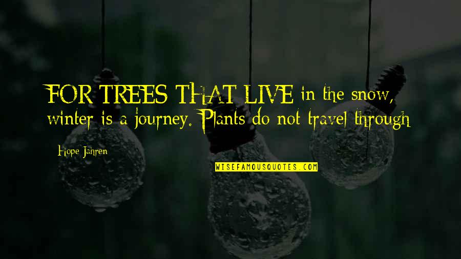 Staikos Thiva Quotes By Hope Jahren: FOR TREES THAT LIVE in the snow, winter