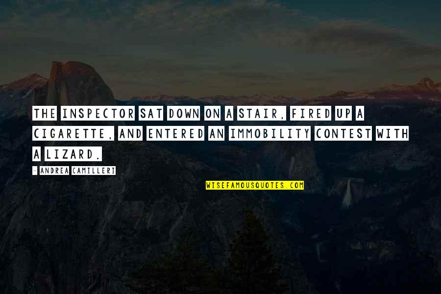 Stair Quotes By Andrea Camilleri: The inspector sat down on a stair, fired