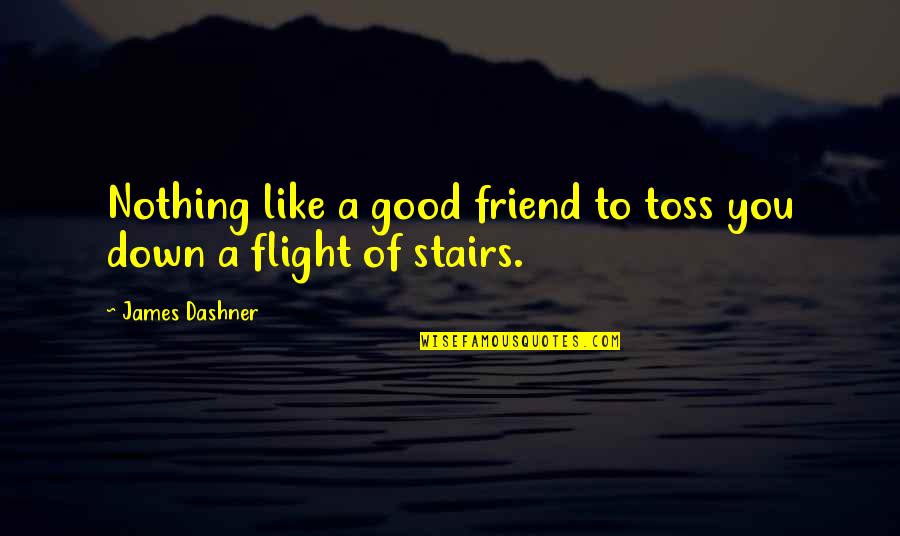Stairs Good Quotes By James Dashner: Nothing like a good friend to toss you