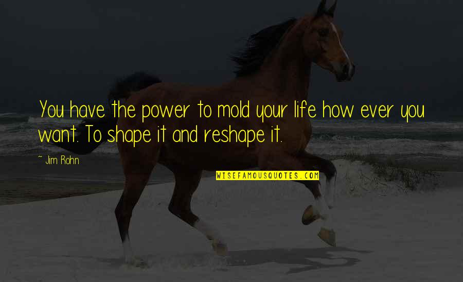 Stakeout Cast Quotes By Jim Rohn: You have the power to mold your life