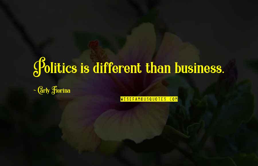 Stakeout Movie Quotes By Carly Fiorina: Politics is different than business.