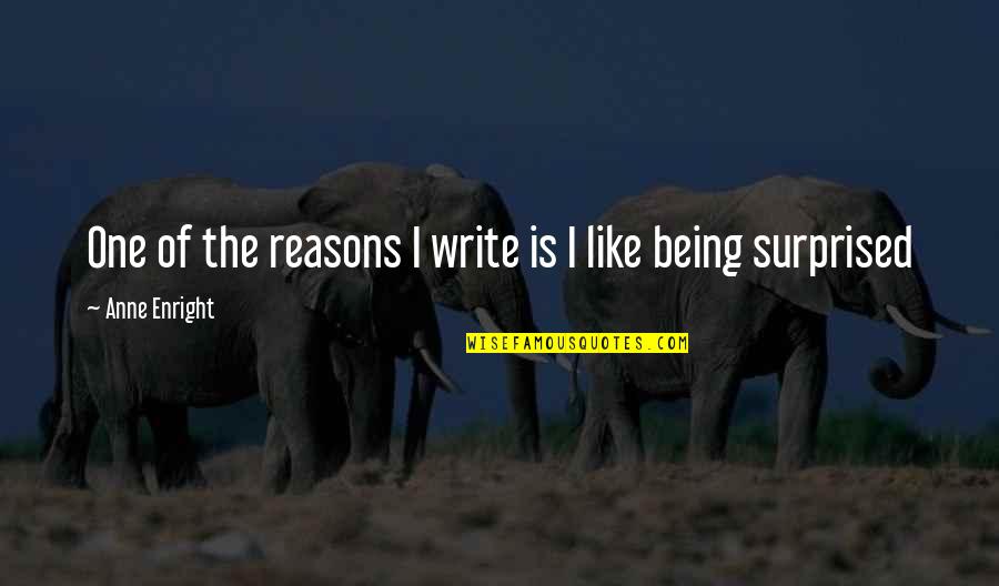 Stalina Vertus Quotes By Anne Enright: One of the reasons I write is I