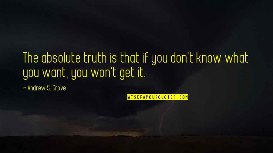 Stalls In Spanish Quotes By Andrew S. Grove: The absolute truth is that if you don't
