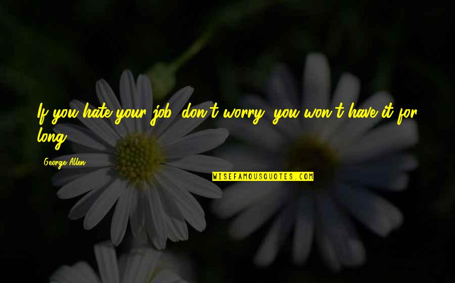 Stamatis Gonidis Quotes By George Allen: If you hate your job, don't worry, you