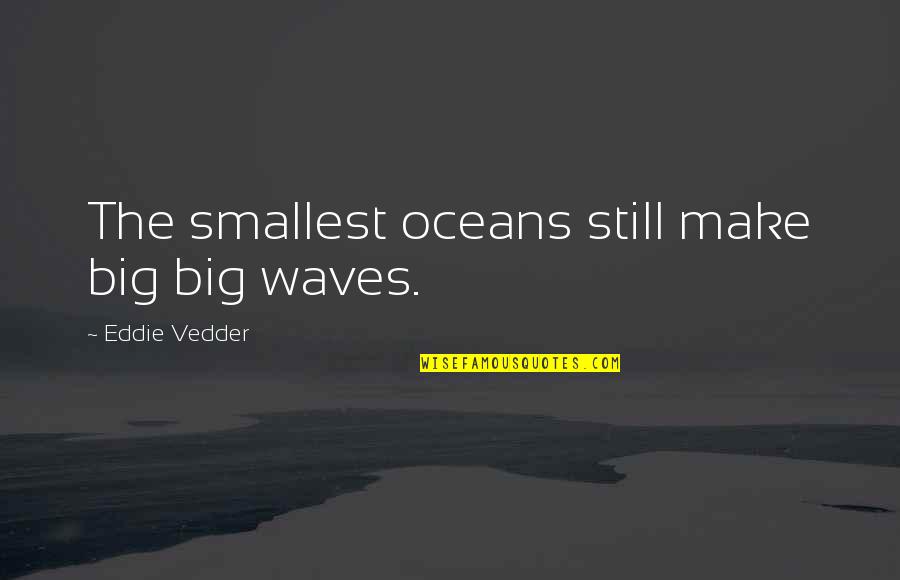 Stamen Diagram Quotes By Eddie Vedder: The smallest oceans still make big big waves.