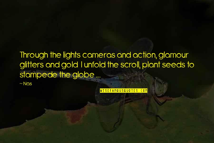 Stampede Quotes By Nas: Through the lights cameras and action, glamour glitters