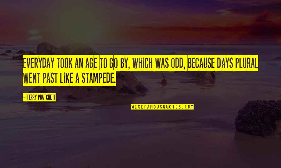 Stampede Quotes By Terry Pratchett: Everyday took an age to go by, which