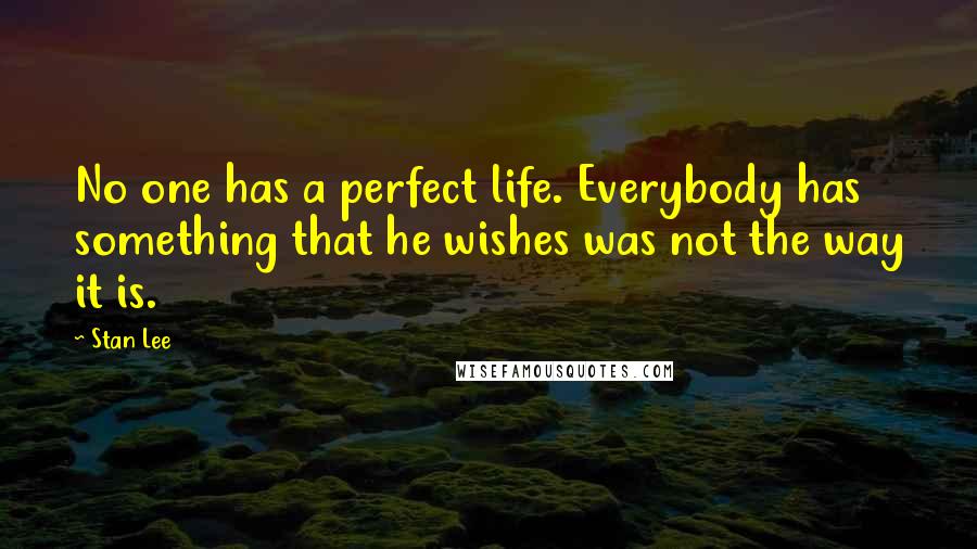 Stan Lee quotes: No one has a perfect life. Everybody has something that he wishes was not the way it is.
