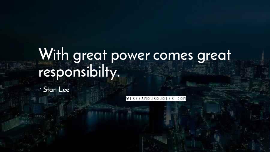 Stan Lee quotes: With great power comes great responsibilty.