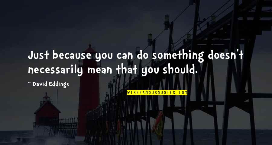 Stan Valchek Quotes By David Eddings: Just because you can do something doesn't necessarily