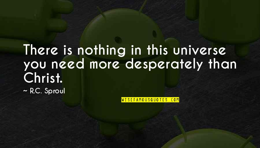 Stan Valchek Quotes By R.C. Sproul: There is nothing in this universe you need
