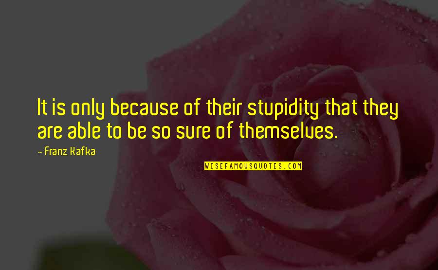 Stancor Quotes By Franz Kafka: It is only because of their stupidity that