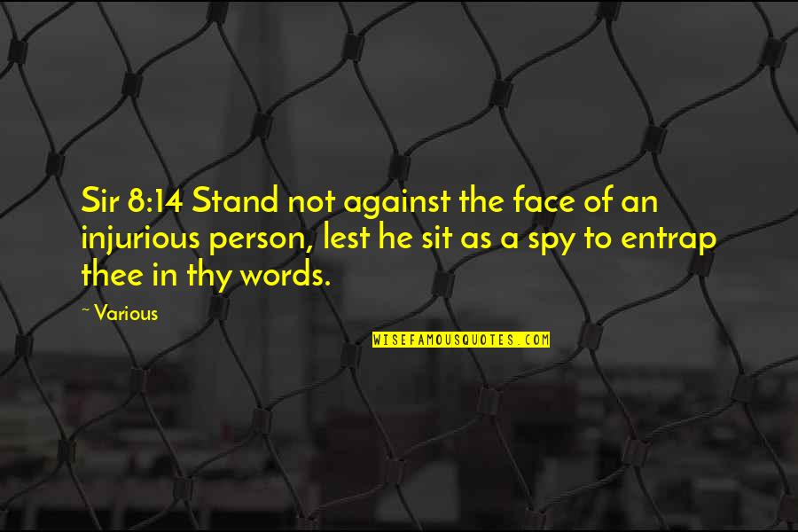 Stand Against Quotes By Various: Sir 8:14 Stand not against the face of Stand Against Quotes By Various: Sir 8:14 Stand not against the face of