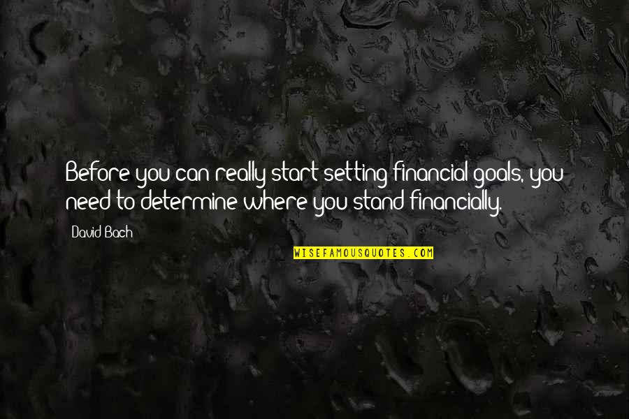 Stand Before You Quotes By David Bach: Before you can really start setting financial goals, Stand Before You Quotes By David Bach: Before you can really start setting financial goals,