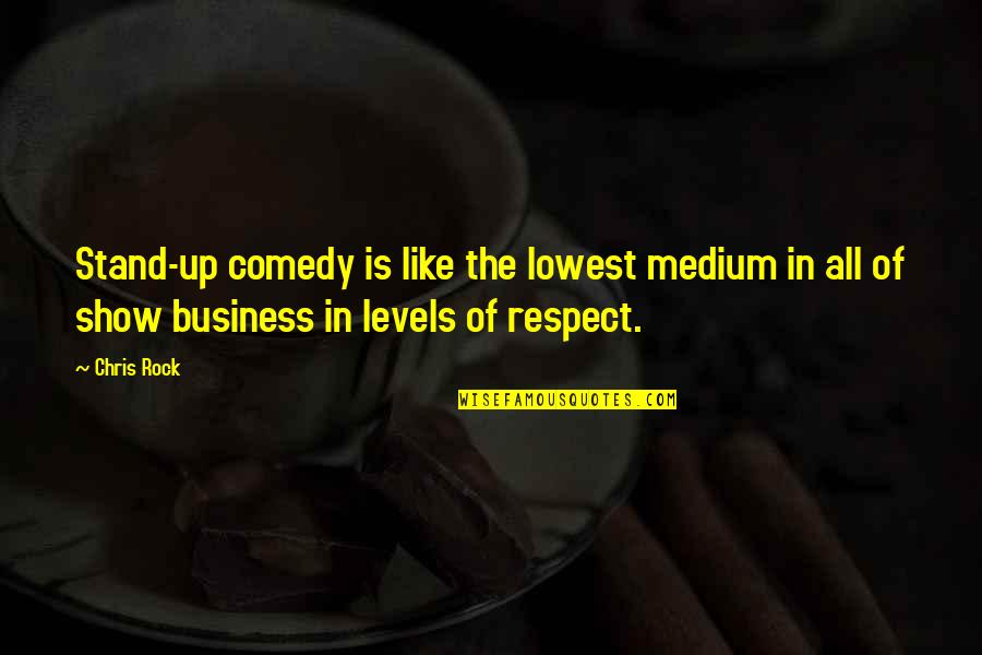 Stand Up Comedy Quotes By Chris Rock: Stand-up comedy is like the lowest medium in