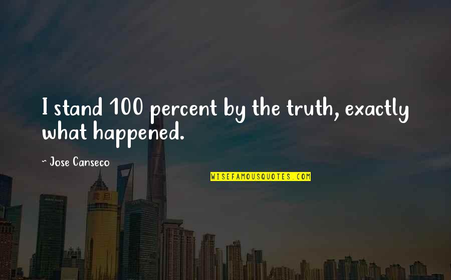 Stand Up For Truth Quotes By Jose Canseco: I stand 100 percent by the truth, exactly