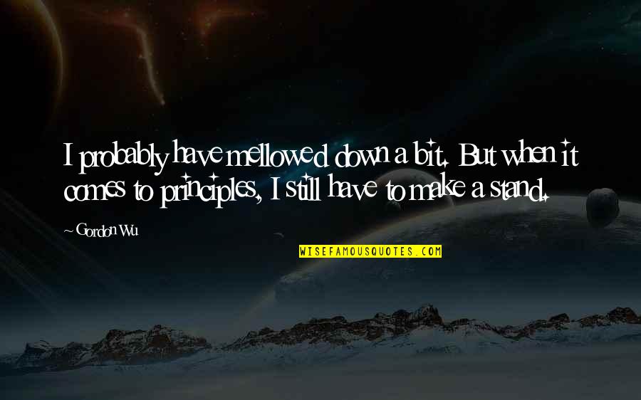 Stand Up For Your Principles Quotes By Gordon Wu: I probably have mellowed down a bit. But