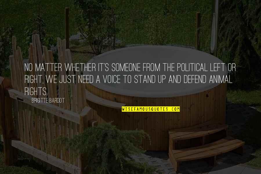 Stand Up For Your Rights Quotes By Brigitte Bardot: No matter whether it's someone from the political
