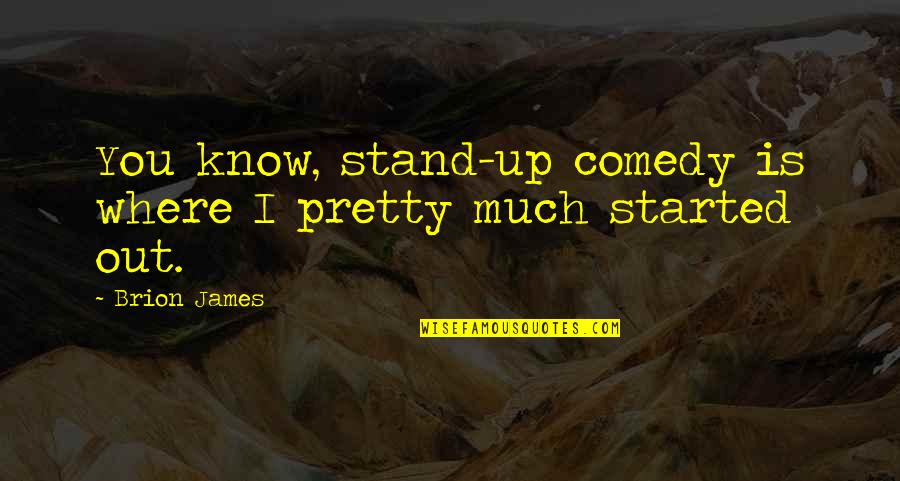 Stand Up Quotes By Brion James: You know, stand-up comedy is where I pretty