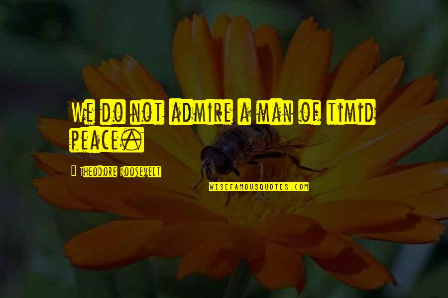 Standand Quotes By Theodore Roosevelt: We do not admire a man of timid Standand Quotes By Theodore Roosevelt: We do not admire a man of timid
