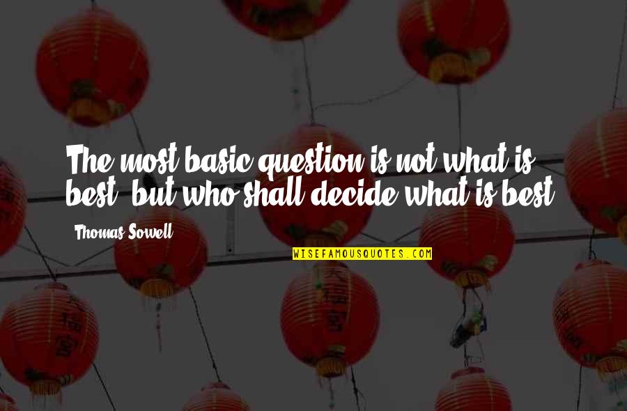 Standardising Quotes By Thomas Sowell: The most basic question is not what is